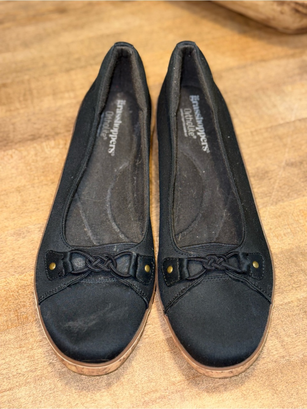 Hush Puppies Black Braided Wedges